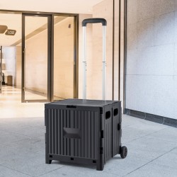 Taitettava käyttövaunu PP-muovinen 36 kg kantavuus teleskooppikahva kaksi pyörää