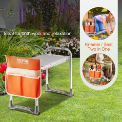 Puutarhapolvistumistuki ja istuin hiiliteräsrunko EVA-pehmuste taitettava työkalutaskulla