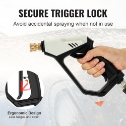 Painepesurin lyhyt pesukahva messinki ruostumaton teräs muovi maksimipaine 5000 viisi suutinta