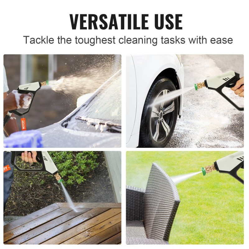 Painepesurin lyhyt pesukahva messinki ruostumaton teräs muovi maksimipaine 5000 viisi suutinta