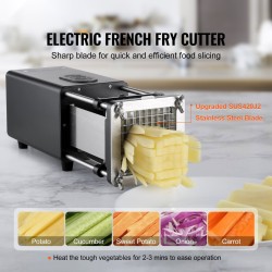 Sähköinen perunaleikkuri 1/2- ja 3/8-tuumaisilla ruostumattomilla terillä perunoille ja vihanneksille