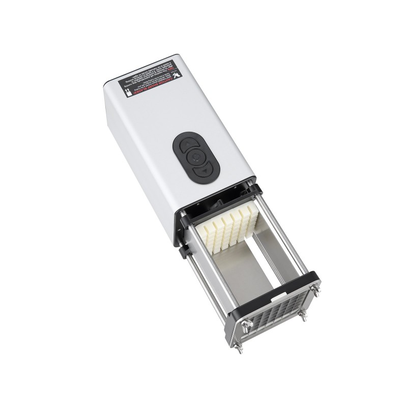 Sähköinen ranskanperunaleikkuri ruostumattomilla terillä puoli ja kolme kahdeksasosaa tuumaa