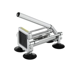 Manuaalinen perunaleikkuri alumiini ja ruostumaton teräsrunko 3 teräkokoa imukupilliset jalat