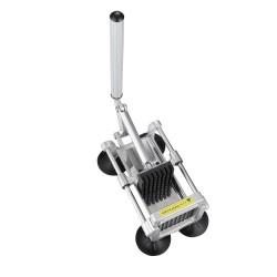 Manuaalinen perunaleikkuri alumiini ja ruostumaton teräsrunko 3 teräkokoa imukupilliset jalat