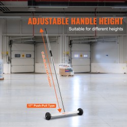 Magneettinen lakaisija pyörillä 43 cm keräyspinta 4,5 kg vetokyky säädettävällä teleskooppivarrella