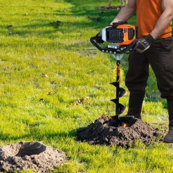 Bensiinikäyttöinen maaporakone 52CC 1450W 150 ja 250 mm poranterillä ja 3 jatkovartta