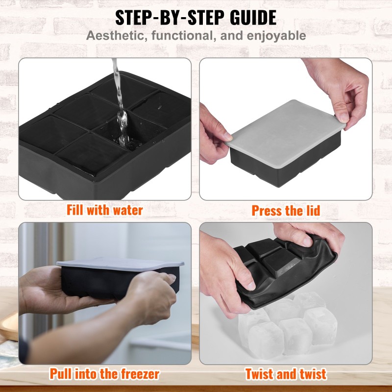 Silikoninen jäämuottisetti 2 muottia 6 kpl/muotti 4,3 cm pallot 5 cm kuutiot