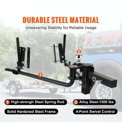 Kuormantasaava vetokytkin jauhemaalattu teräs 680 kg aisapaino 7706 kg 4-pisteen heilunnanvaimennus