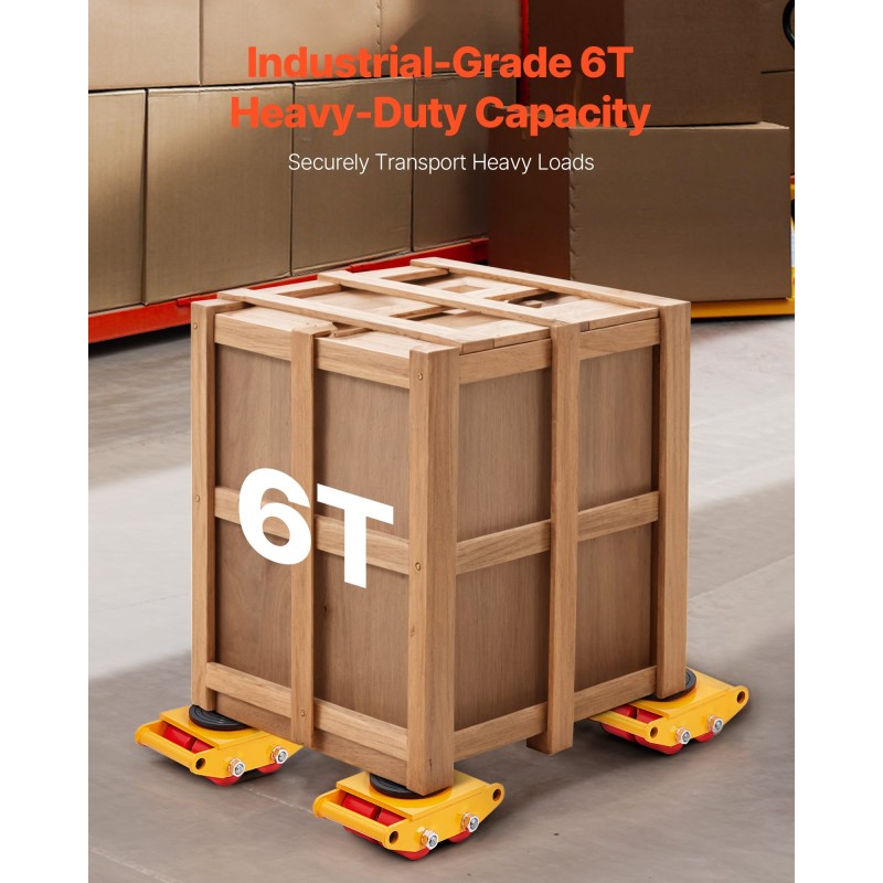 Koneenalustavaunu hiiliteräs 6 tonnin kantavuus neljällä PU-pyörällä 360 asteen pyörölevyllä