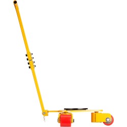 Hiiliteräksinen koneiden siirtovaunu 3 t kantavuudella kolmella 360 asteen polyuretaanipyörällä irrotettavalla kahvalla