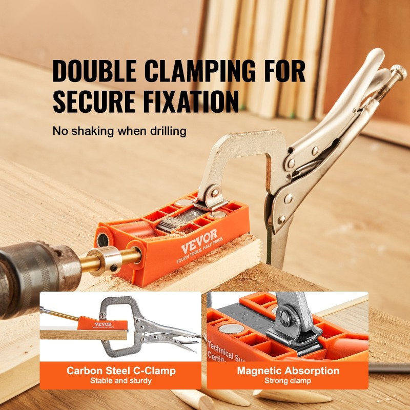 Taskuonteloporaussarja nylon 56 osaa 22,9 cm C-puristin puutöihin ja huonekaluihin