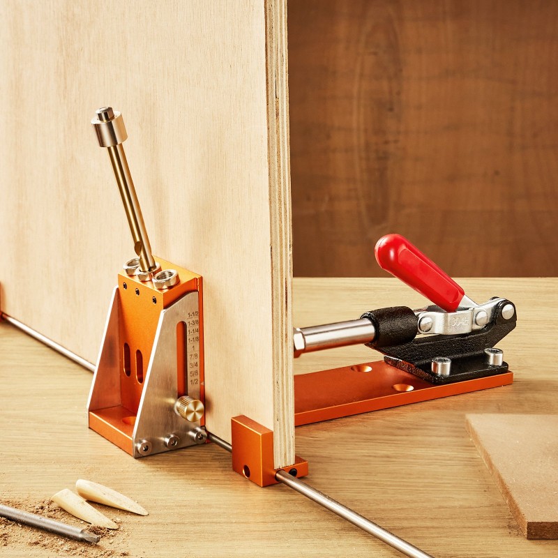 Taskuruuvijigi säädettävä 34-osainen alumiiniseosrunko 27,9 cm C-puristin työkalupakki tee-se-itse-puutöihin