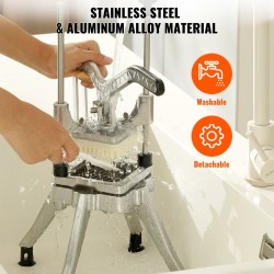 Kaupallinen vihannes ja hedelmäsilppuri alumiiniseos ja ruostumaton teräs 4 terää ammattikeittiöihin kotikäyttöön