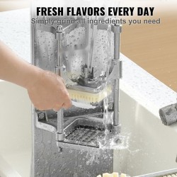 Vihannes- ja hedelmäsilppuri alumiiniseosrunko ruostumattomat terät pidennetty kahva 0,64 ja 0,95 cm