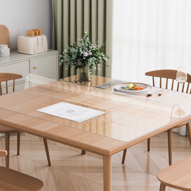 PVC-pöydänsuoja neliö 1372 x 1372 mm 2 mm paksu läpinäkyvä leikattavissa