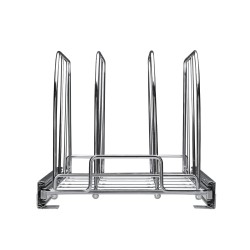 Ulosvedettävä pannujen ja kattiloiden teline hiiliteräksestä kolmiosaisella kuulaohjatulla liukukiskolla kromipinnoitettu