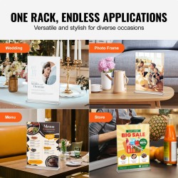 Akryylinen pöytäesiteteline T-muotoinen kaksipuolinen 223 x 279 mm 6 kpl