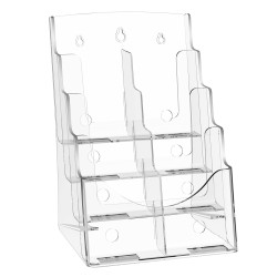 Akryylinen 4 tasoinen esiteteline 8 5 11 tuumaa irrotettavalla välilevyllä pöytä tai seinäkiinnitys