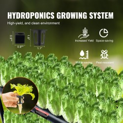 Hydroponinen PVC kasvatusjärjestelmä 72 kasvupaikkaa 2 kerrosta tummanharmaa ajastimella korit sienet