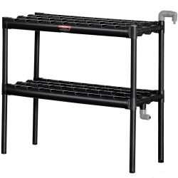 Hydroponinen PVC kasvatusjärjestelmä 72 kasvupaikkaa 2 kerrosta tummanharmaa ajastimella korit sienet