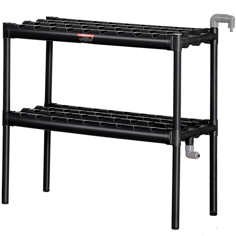 Hydroponinen PVC kasvatusjärjestelmä 72 kasvupaikkaa 2 kerrosta tummanharmaa ajastimella korit sienet