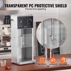 Jäätelösekoitin ruostumattomasta teräksestä 400 W portaattomalla nopeudensäätimellä kolmella käsikupilla