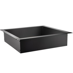 Neliöinen terästulipesärengas mustalla pinnoitteella 30 x 30 tuumaa mukana pihdit