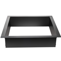 Neliöinen terästulipesärengas mustalla pinnoitteella 30 x 30 tuumaa mukana pihdit