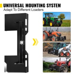 Pikaliitäntälevy seosteräksestä 0,64 senttimetriä paksu 3000 paunan kantavuus liukuohjattuihin kuormaajiin