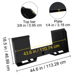 Pikaliitäntälevy seosteräksestä 0,64 senttimetriä paksu 3000 paunan kantavuus liukuohjattuihin kuormaajiin