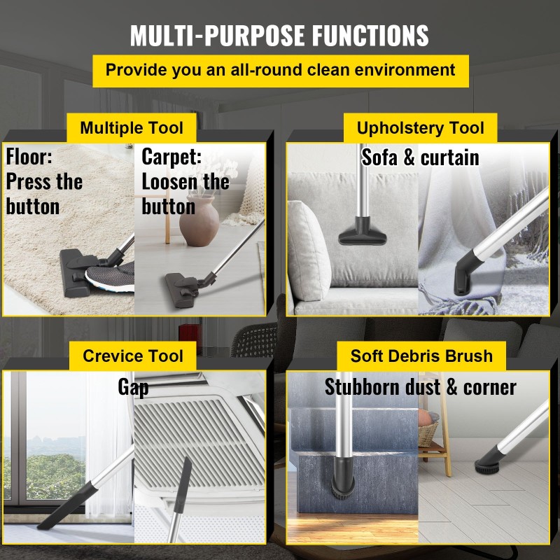 Reppuimuri 4 l 1000 W kaksivaiheisella HEPA-suodatuksella 6,1 kg teleskooppiputkella