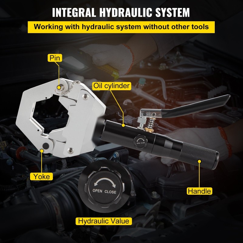 Käsikäyttöinen hydraulinen letkupuristin letkukoot 5/16–5/8 tuumaa alumiiniseosrunko 7 leukasarjaa