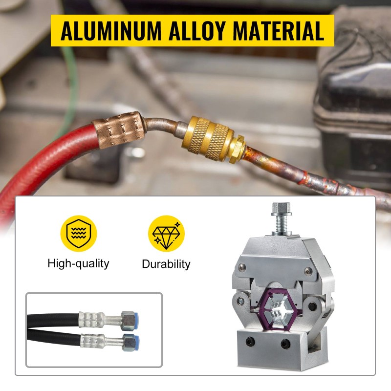 Käsikäyttöinen alumiiniseos krimppari auton ilmastointiletkuille 4 leukasarjaa 5/16–5/8 tuuman koolle