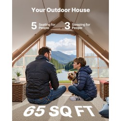 Ilmatäytteinen retkeilyteltta 3–5 hengelle 300D Oxford neljän vuodenajan kamiinavarauksella