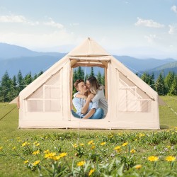 Ilmatäytteinen retkeilyteltta 3–5 hengelle 300D Oxford neljän vuodenajan kamiinavarauksella