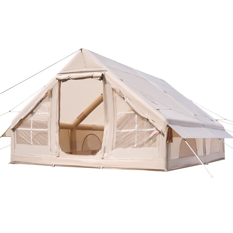 Ilmatäytteinen teltta 5–8 hengelle 300D Oxford kangas käsipumpulla liesiaukolla
