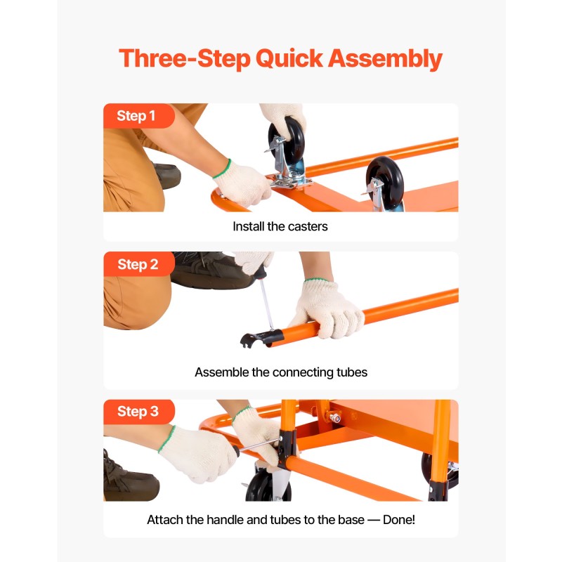 Levyvaunu teräsrunkoinen 816,5 kilogramman kantavuudella neljä kääntyvää pyörää kiristettävä sidontaliina levymateriaaleille