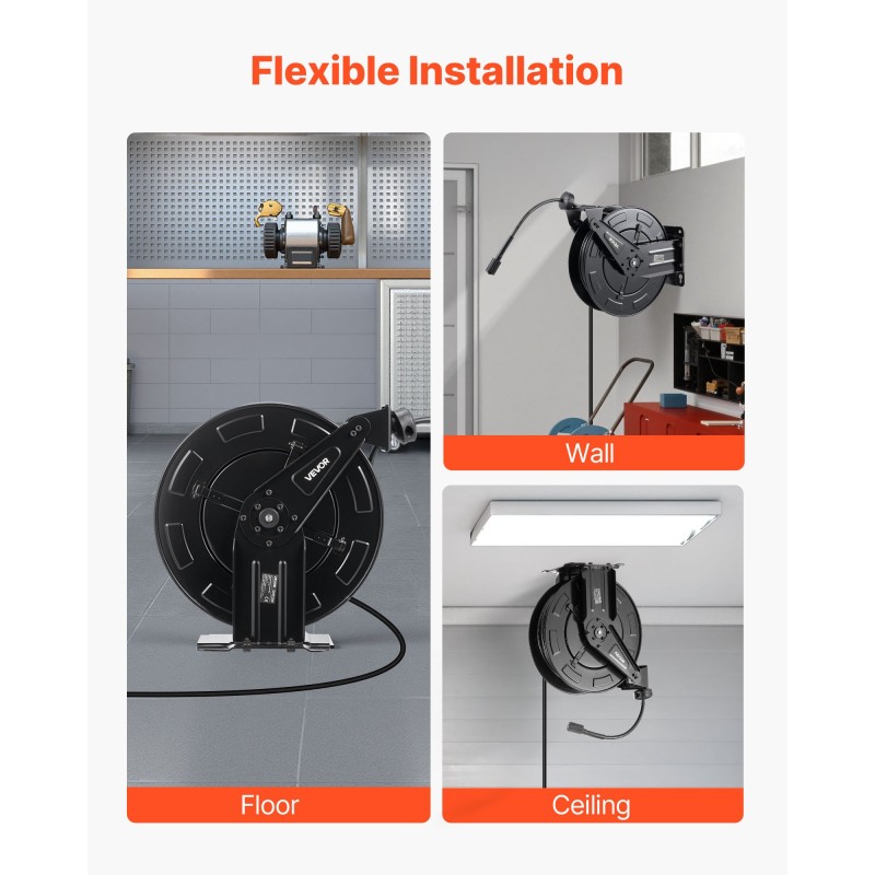 Teräsletkukela 15,2 m 3/8-tuumainen lämmönkestävät letkut messinkiliittimet