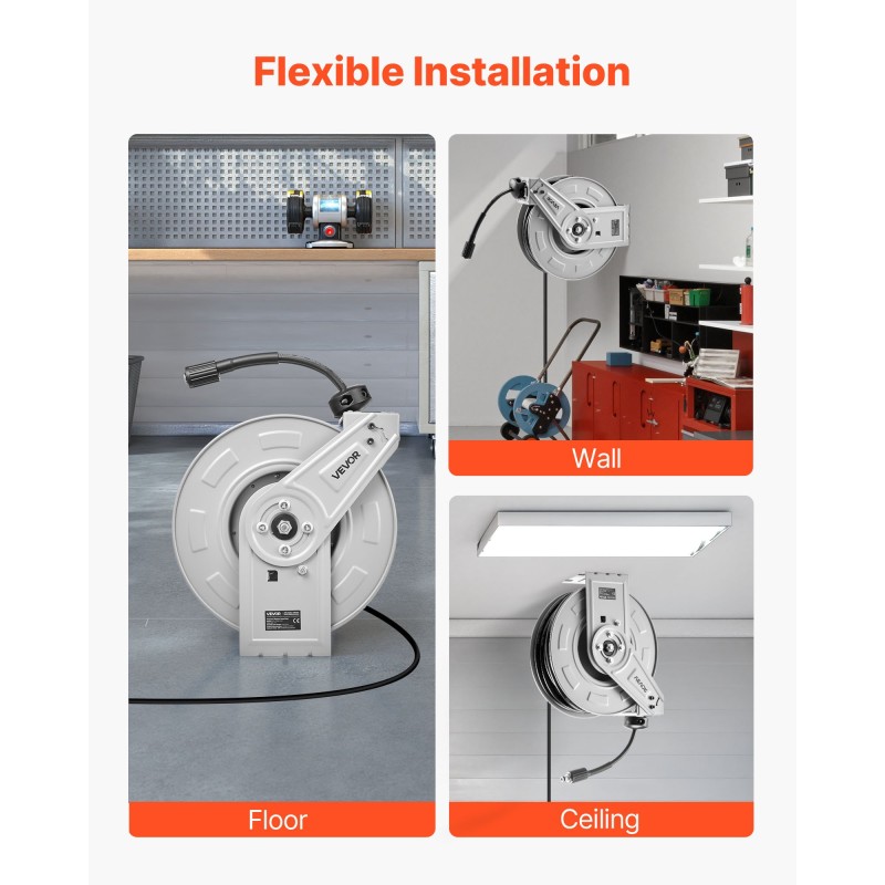 Teräksinen painepesurin letkukela 19,8 m 11,5 mm 3200 PSI