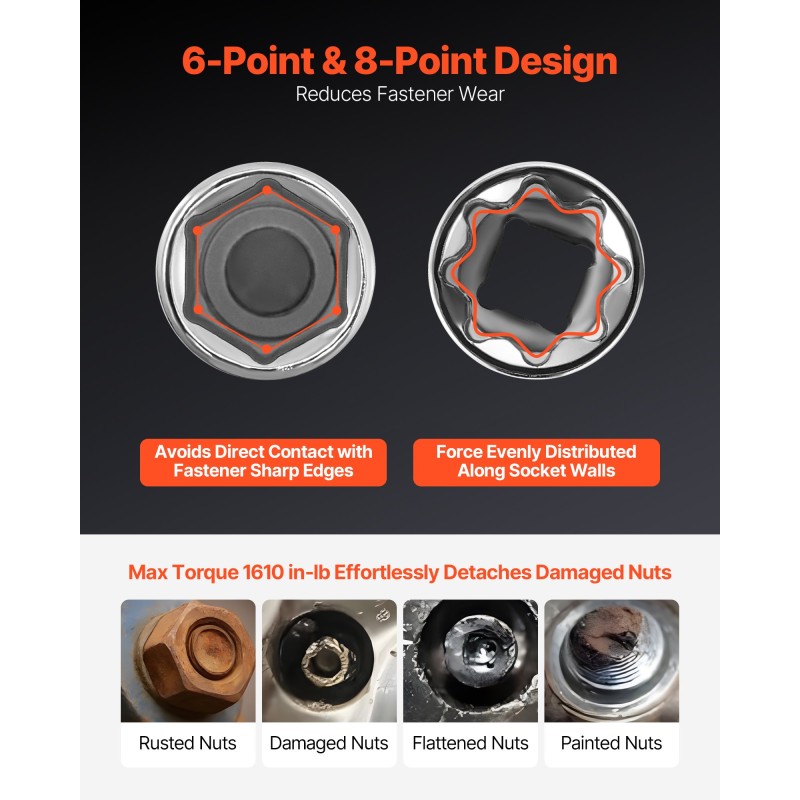 Hylsysarja CR-V-seosteräs 39-osainen 9,5 ja 6,4 mm vetoaukolla SAE ja metriset koot