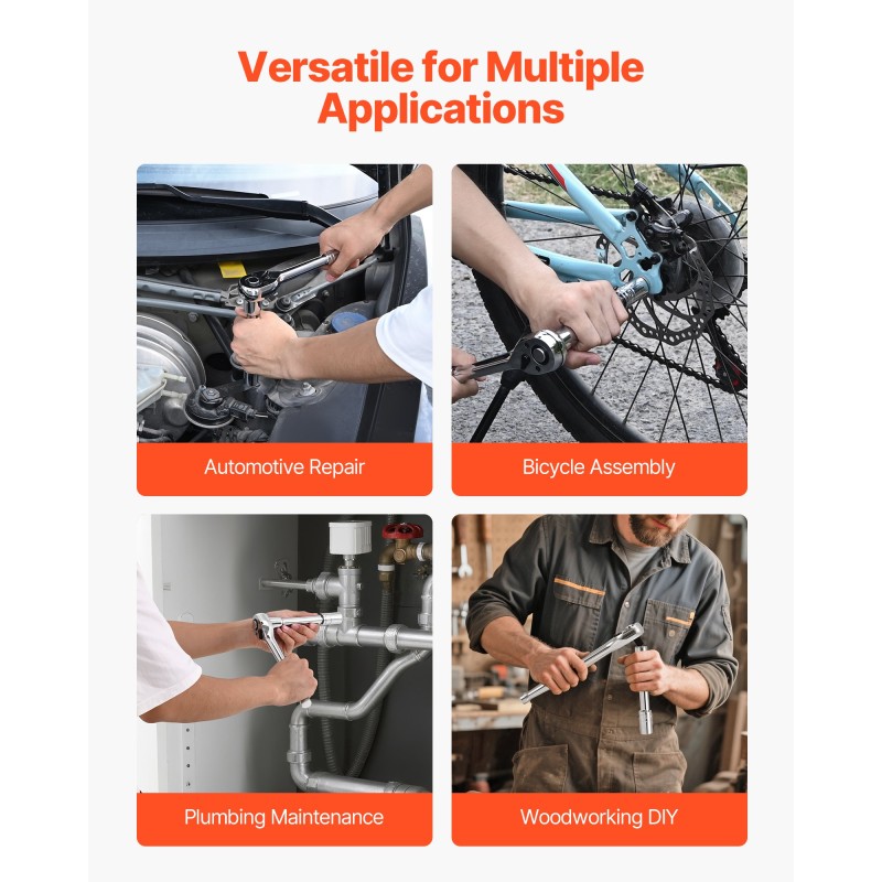 Hylsysarja 33-osainen 1/2-tuumainen 12,7 mm CR-V-seosteräs SAE ja metrinen