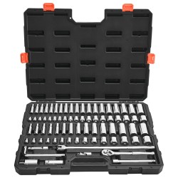 Hylsy ja räikkäsarja 76 osainen CR V seosteräksestä 9 5 millimetrin väännöllä