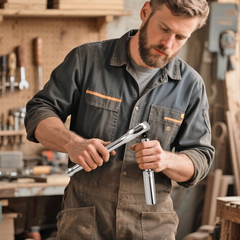 Hylsy- ja räikkäsarja 76-osainen CR-V-seosteräksestä 9,5 millimetrin väännöllä