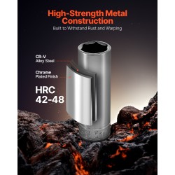 Hylsysarja 104 osaa CR-V-seosteräs kromipinnoite 3/8 tuuman vetokanta 6–24 mm