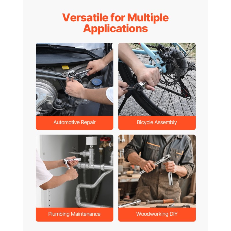 Hylsysarja 225 osaa CR-V-seosteräksestä 1/4 3/8 ja 1/2 tuuman vetokoko