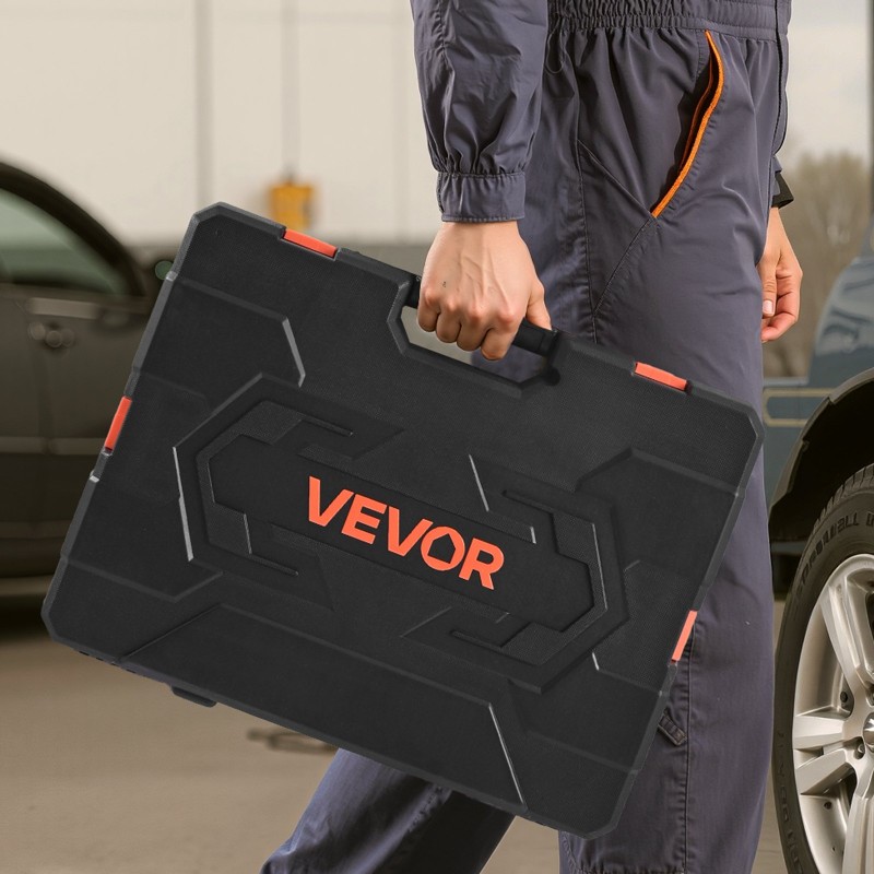 163-osainen hylsy- ja työkalusarja kromipinnoitettu CR-V-seosteräs 6,35 9,53 12,7 mm