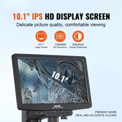 Digitaalinen mikroskooppi 10,1-tuumainen näyttö 10–1300-kertainen suurennus akulla