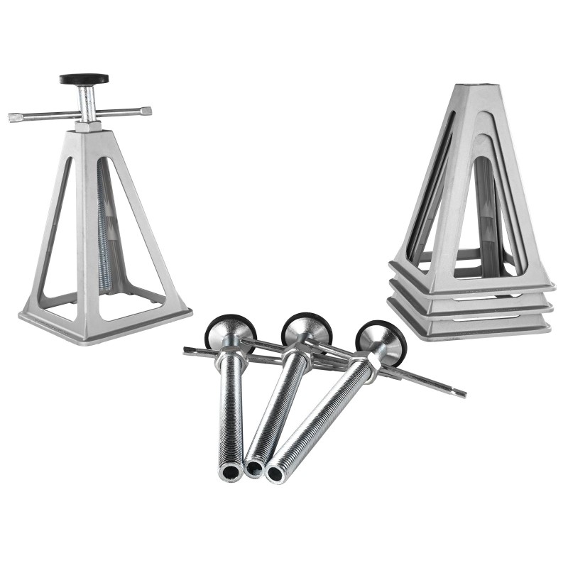 Tukijalat alumiinirunko 4 kpl matkailuautoille perävaunuille säädettävät 280–435 mm 2,72 t kantavuus