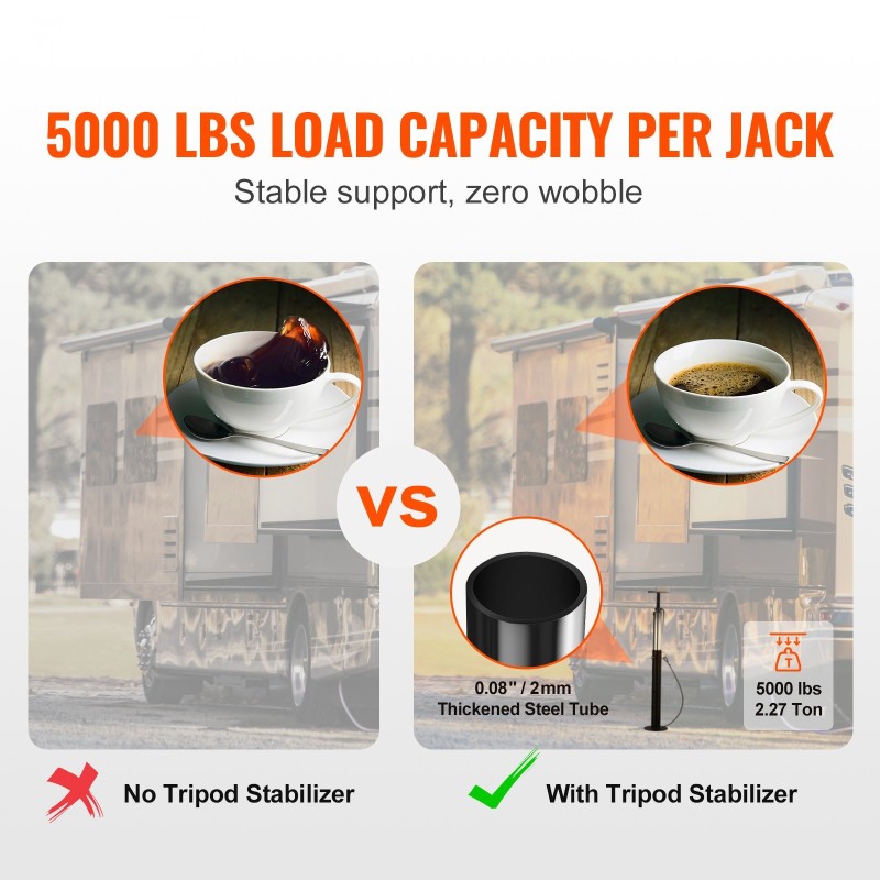 Teräksiset säädettävät liukuosan tukitelineet 2 kpl 2,27 tonnia 500–1230 mm korkeussäätö