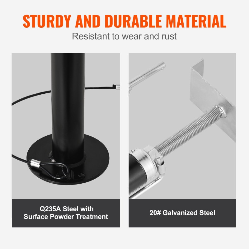 Teräksiset säädettävät liukuosan tukitelineet 2 kpl 2,27 tonnia 500–1230 mm korkeussäätö